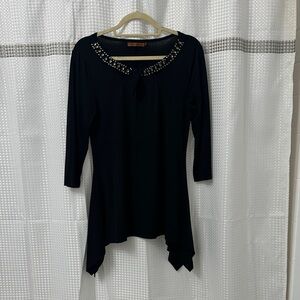 Belldini Black Studded Tunic Top